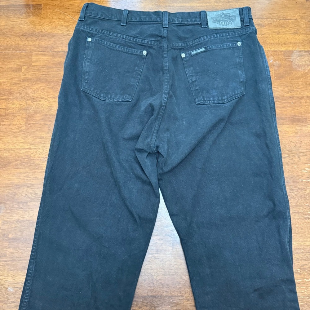Harley Davidson Relaxed Jeans Mens 36x32 Black Vintage Made in USA 100% Cotton - Picture 7 of 12